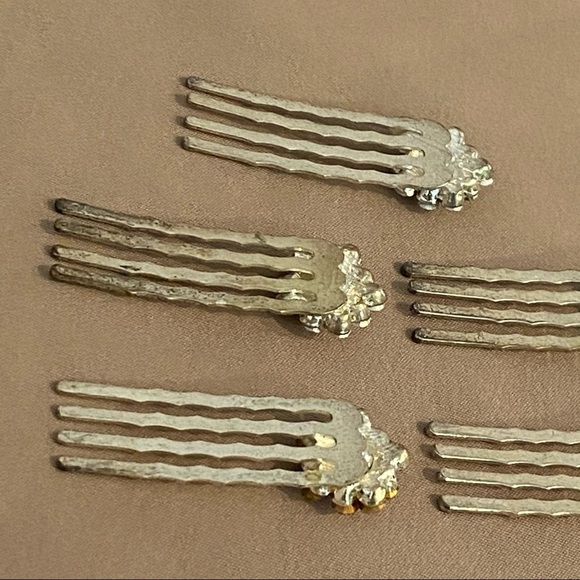 Set of 5 Silver & Glass Hair Pins main image 6